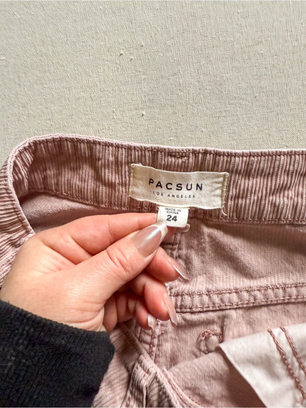 PacSun Corduroy Button Front Mini Skirt Pink Size 24 - Picture 3 of 5